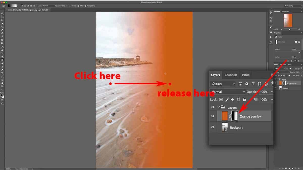 Adding a gradient to a layer mask