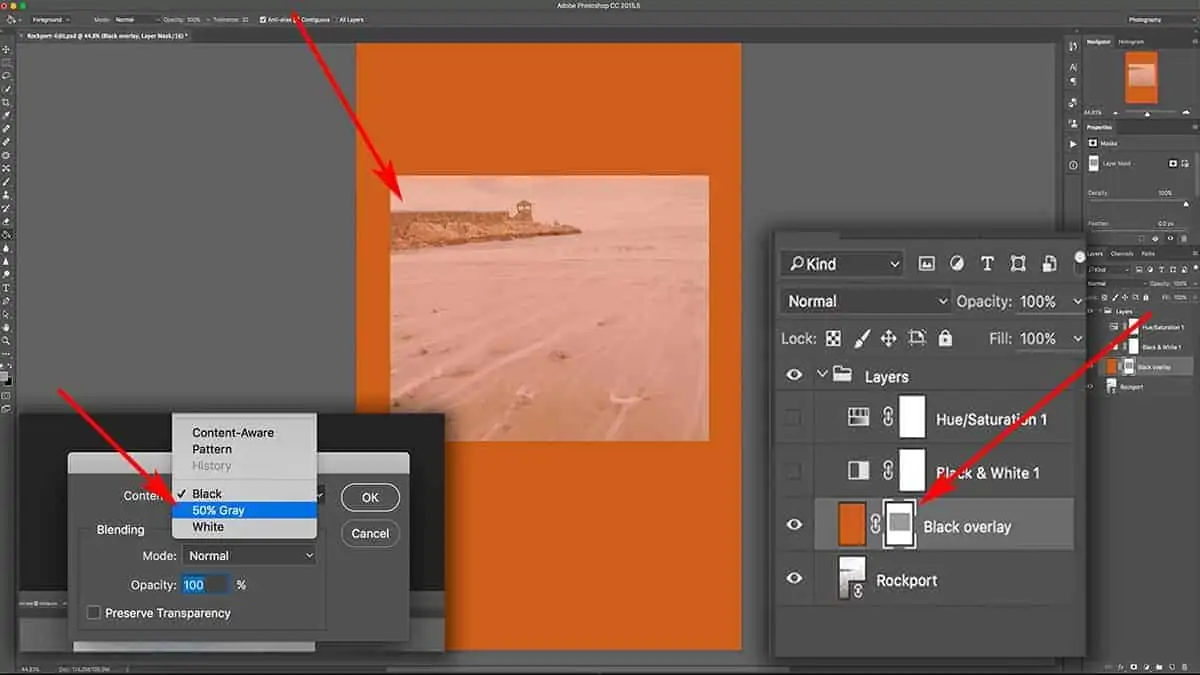 Adding grey to a layer mask in Photoshop