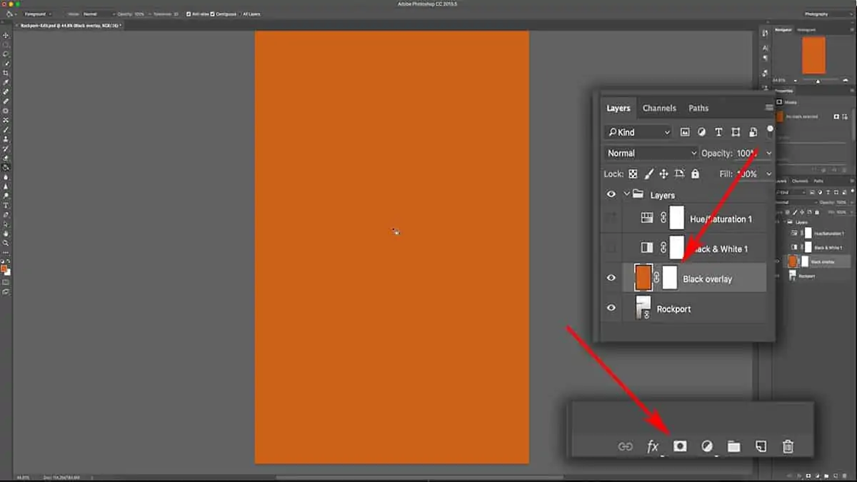 Adding a layer mask in Photoshop
