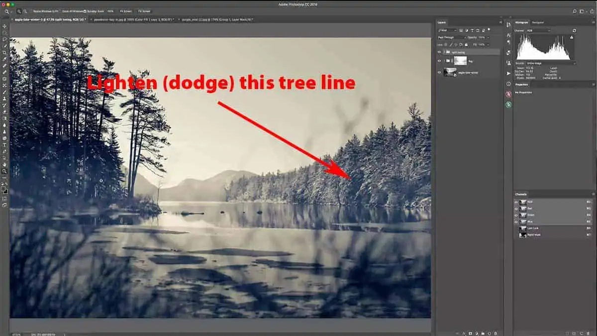 Dodging highlights in Photoshop