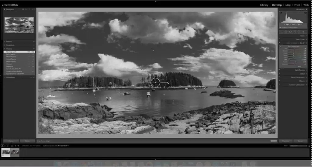 Enhance the sky with the Black & White Mixer - CreativeRAW