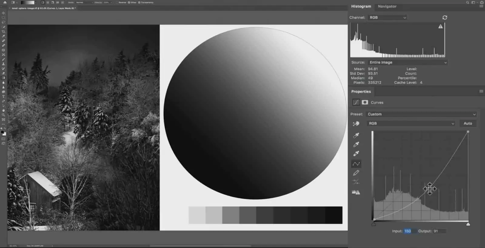 The Curves Tool to Select Darker Tones -  CreativeRAW