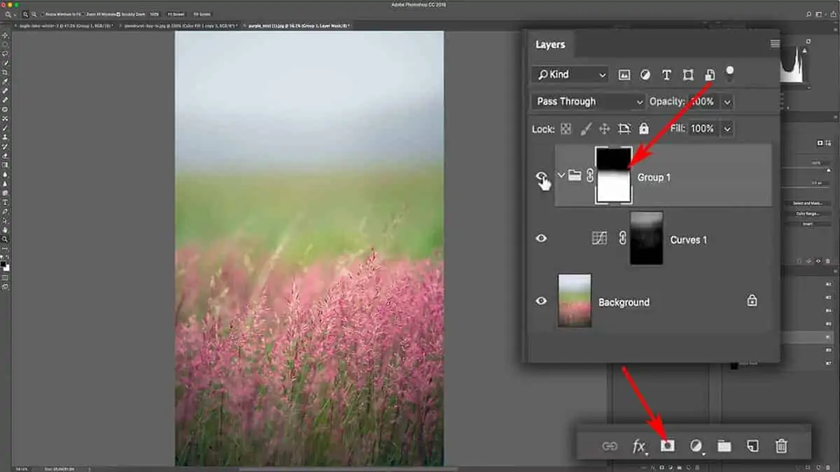 Masking the mask of a curves adjustment layer in Photoshop
