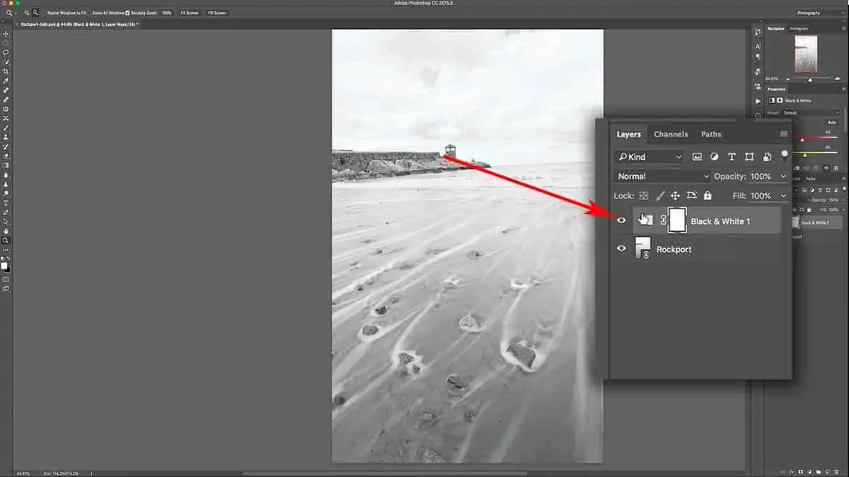 Adding an adjustment layer in Photoshop