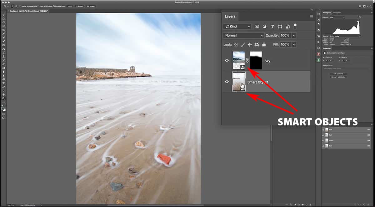 Smart object layers in Photoshop