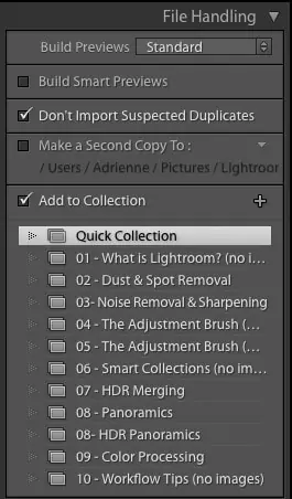 Add Images to a Collection in Lightroom
