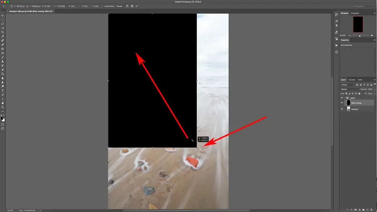 Transforming a layer in Photoshop