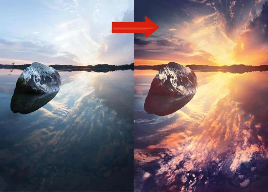 photoshop before and after landscape